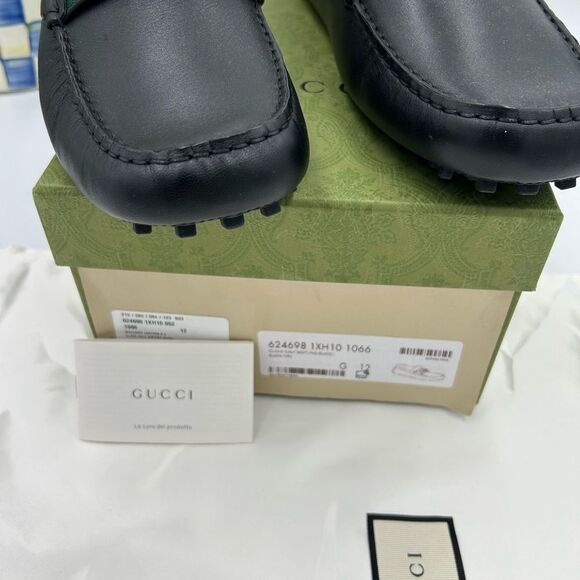 Men’s Gucci ayrton web stripe driver loafers size 12 fits 12.5 US made in Italy - Picture 3 of 9